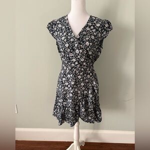 Floral Blue Navy and White Women's Dress